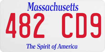 MA license plate 482CD9