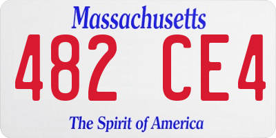 MA license plate 482CE4