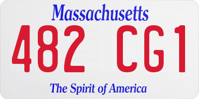 MA license plate 482CG1