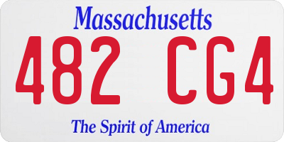 MA license plate 482CG4
