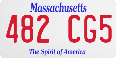 MA license plate 482CG5