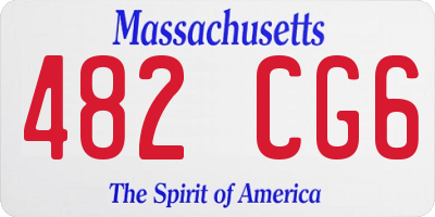 MA license plate 482CG6
