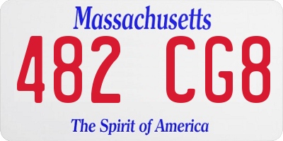 MA license plate 482CG8