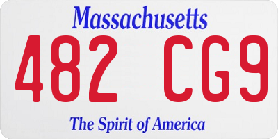 MA license plate 482CG9