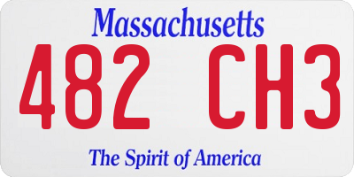 MA license plate 482CH3