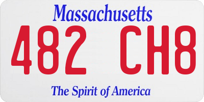 MA license plate 482CH8