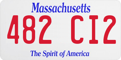 MA license plate 482CI2