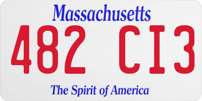 MA license plate 482CI3