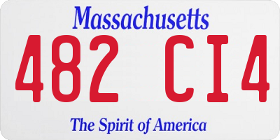 MA license plate 482CI4