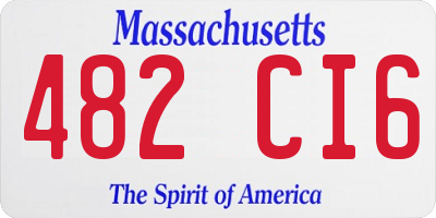 MA license plate 482CI6