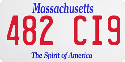 MA license plate 482CI9