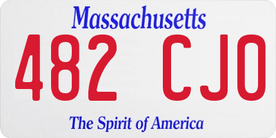 MA license plate 482CJ0