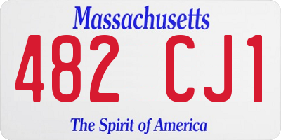 MA license plate 482CJ1