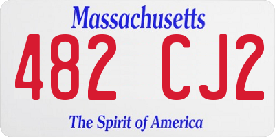 MA license plate 482CJ2