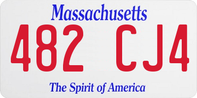 MA license plate 482CJ4