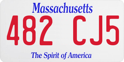 MA license plate 482CJ5