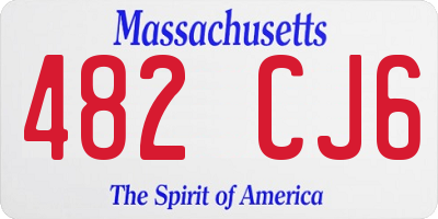 MA license plate 482CJ6