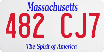 MA license plate 482CJ7