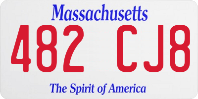 MA license plate 482CJ8