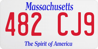 MA license plate 482CJ9