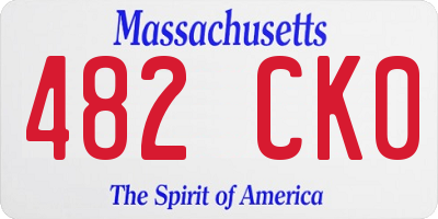 MA license plate 482CK0