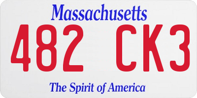 MA license plate 482CK3