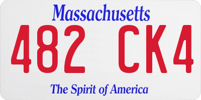 MA license plate 482CK4