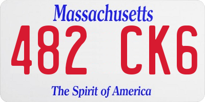 MA license plate 482CK6