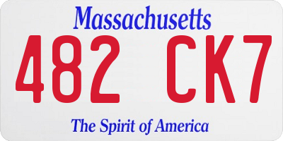 MA license plate 482CK7