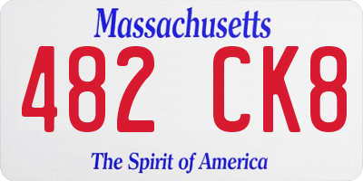 MA license plate 482CK8
