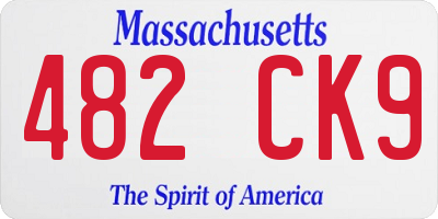MA license plate 482CK9