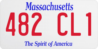 MA license plate 482CL1