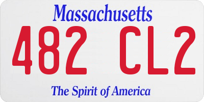 MA license plate 482CL2