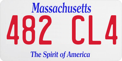 MA license plate 482CL4