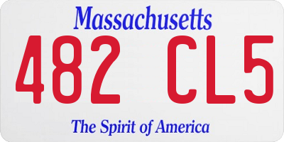MA license plate 482CL5