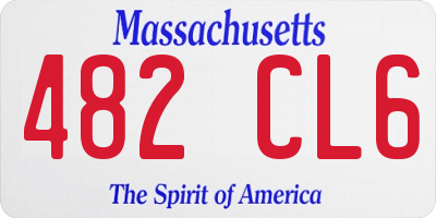 MA license plate 482CL6