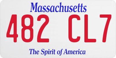 MA license plate 482CL7