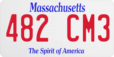 MA license plate 482CM3