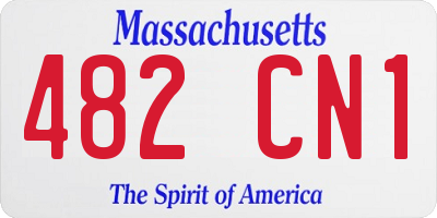 MA license plate 482CN1