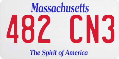 MA license plate 482CN3