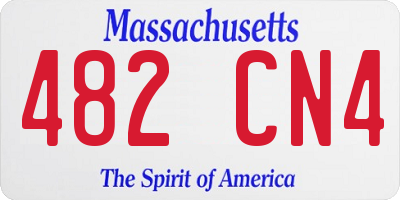 MA license plate 482CN4