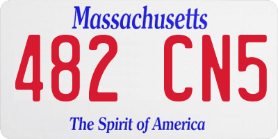 MA license plate 482CN5