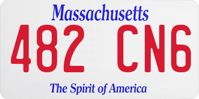 MA license plate 482CN6