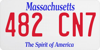MA license plate 482CN7