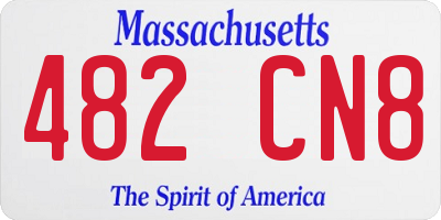 MA license plate 482CN8