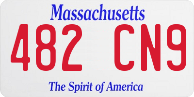MA license plate 482CN9