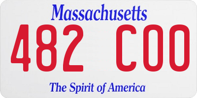 MA license plate 482CO0