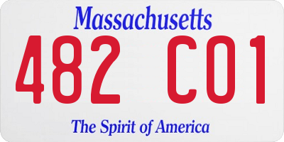 MA license plate 482CO1