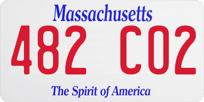 MA license plate 482CO2