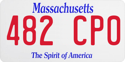MA license plate 482CP0